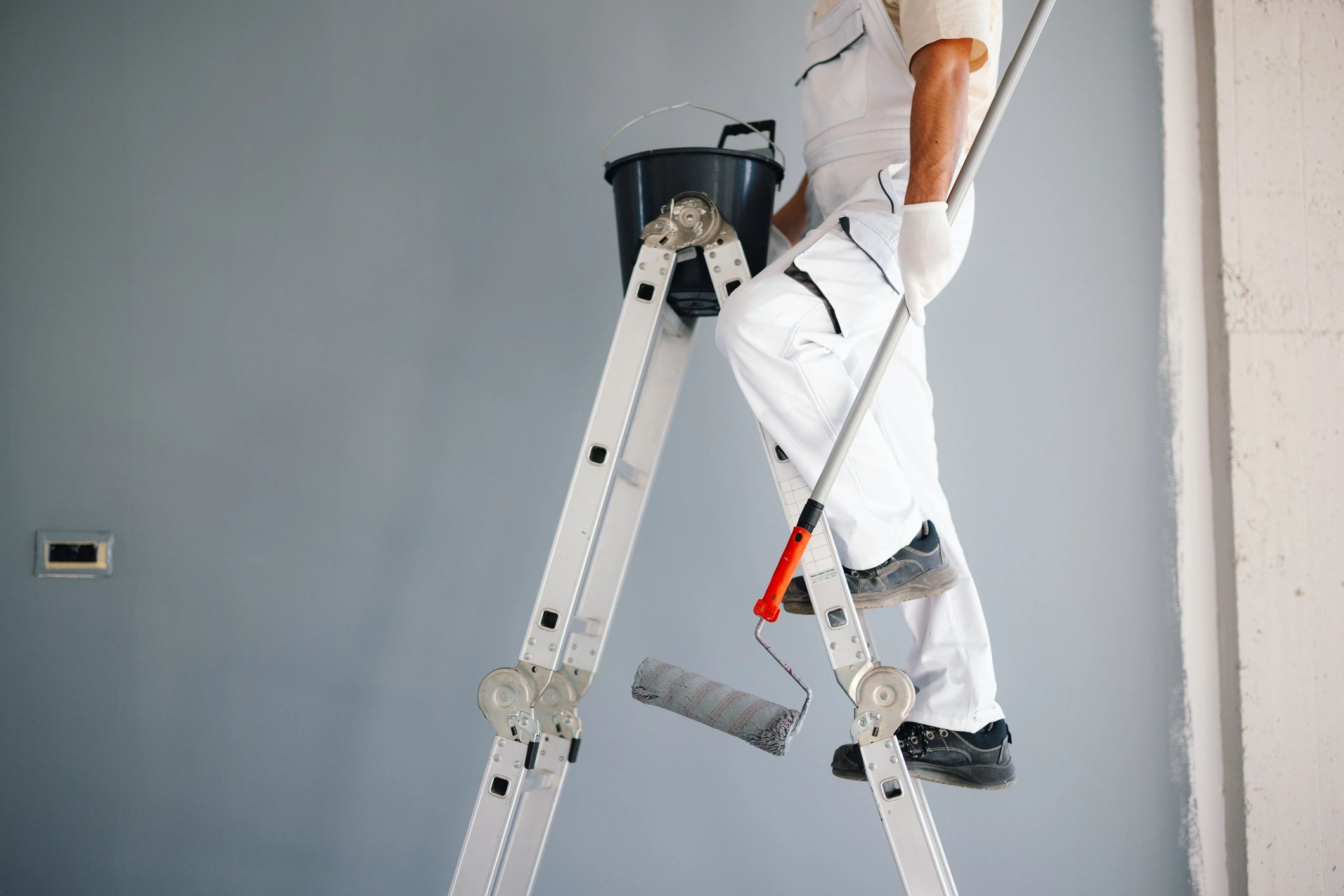 Professional painter completing an interior renovation